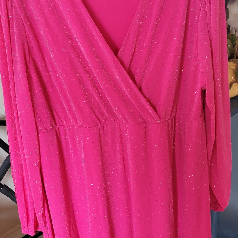 Hot pink glitter dress